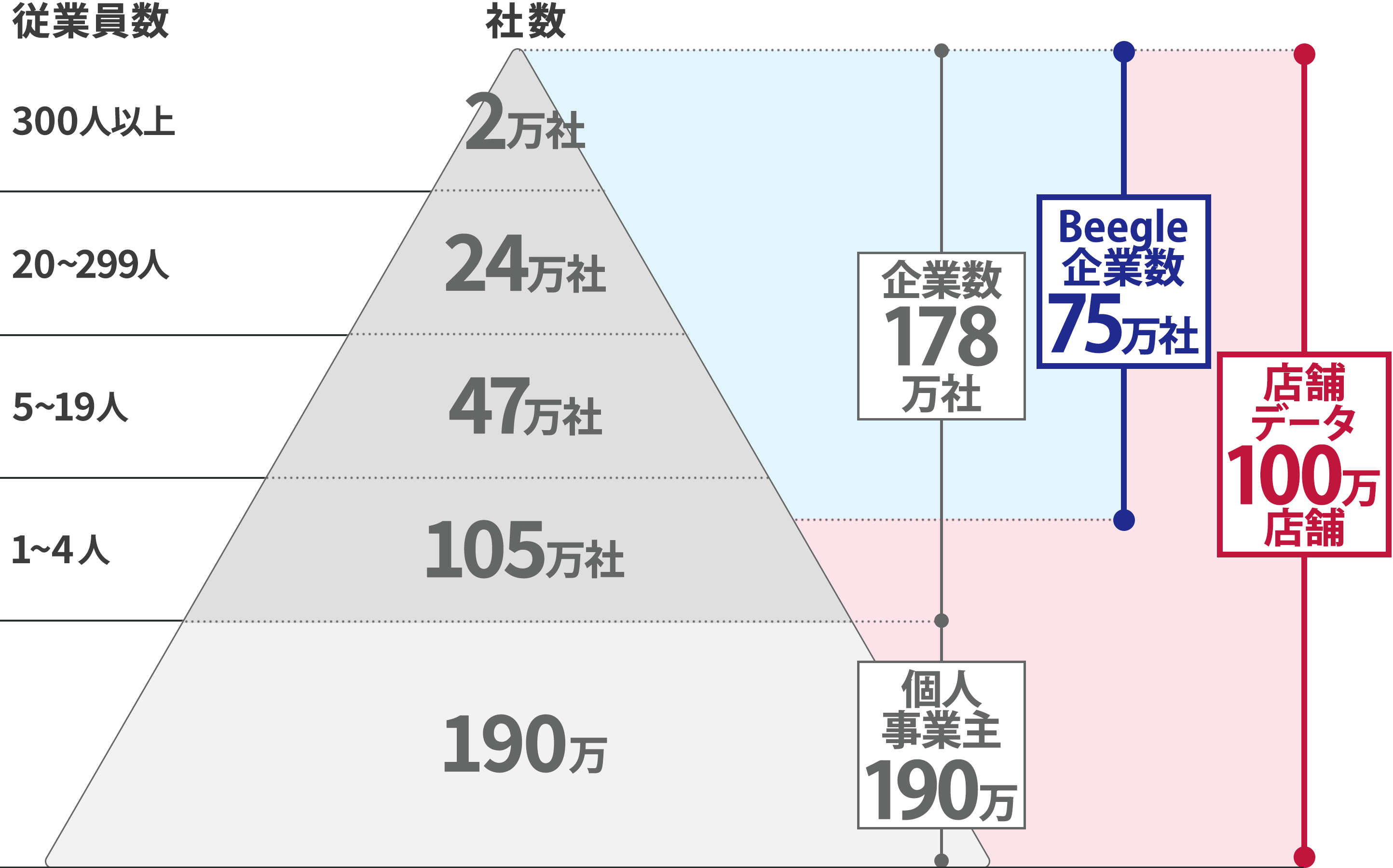 Beegleデータは、2か月ごとに、最新のデータにアップデート ホームページ公開企業をほぼ網羅